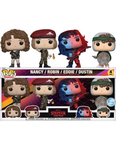 Stranger Things Pack de 4 Figuras POP! TV Vinyl S4 (EMEA) 9 cm