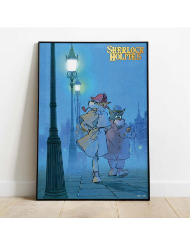 SHERLOCK HOUND HOLMES&WATSON WOOD PANEL