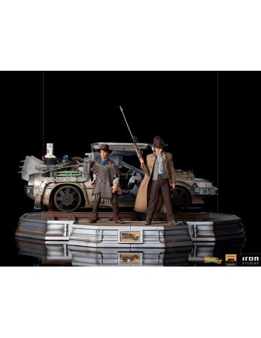 BTTF III DELOREAN + STATUE 1/10 SET