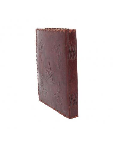 LEATHER DIARY EMBOSSED PENTA & TWO LOCK