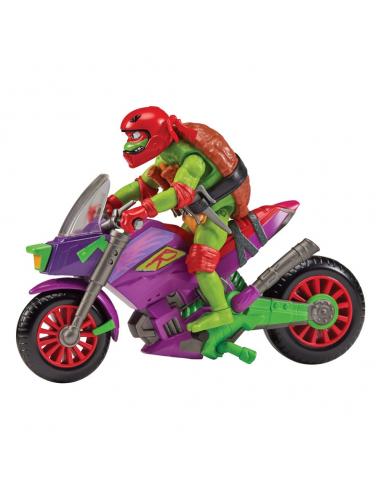 Tales of the Teenage Mutant Ninja Turtles Figura con vehículo Raphael & Purple Dragon 12 cm