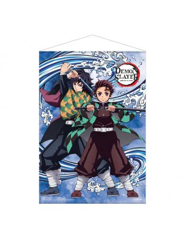 Demon Slayer: Kimetsu no Yaiba Póster Tela Tanjiro Kamado and Giyu Tomioka Water Breathing 50 x 70 cm
