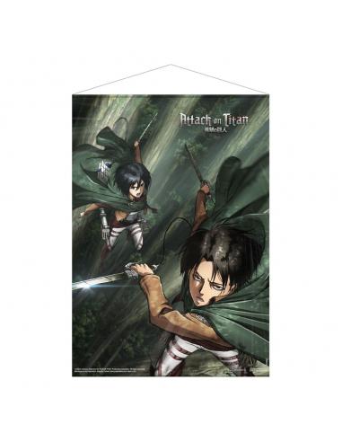 Attack on Titan Póster Tela Mikasa and Levi 50 x 70 cm