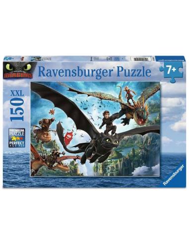 Cómo entrenar a tu dragón Puzzle para niños XXL Dragons & Heroes (150 piezas)