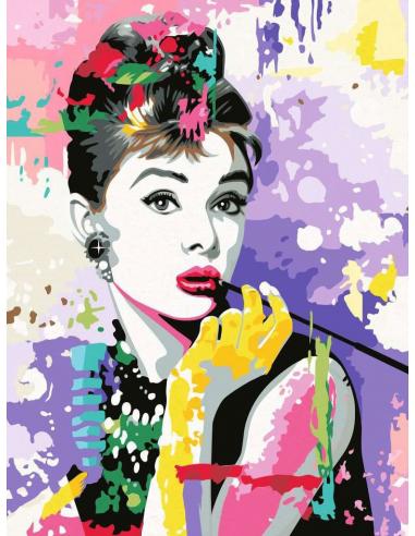 Audrey Hepburn Set de Pintar por Números CreArt 30 x 40 cm