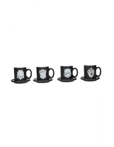 EMBLEMAS HARRY POTTER SET 4 MINI TAZAS CAFE CERAMICA HARRY POTTER