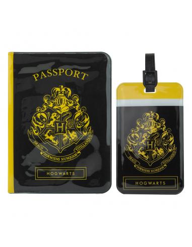 Harry Potter Etiqueta del equipaje & Estuche Pasaporte Set Hogwarts