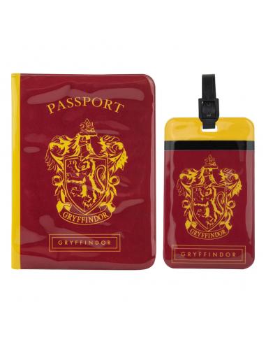 Harry Potter Etiqueta del equipaje & Estuche Pasaporte Set Gryffindor