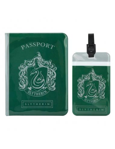 Harry Potter Etiqueta del equipaje & Estuche Pasaporte Set Slytherin