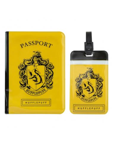 Harry Potter Etiqueta del equipaje & Estuche Pasaporte Set Hufflepuff