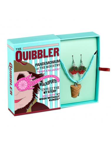 Set Colgante + pendientes Luna Lovegoods Quibbler Harry Potter
