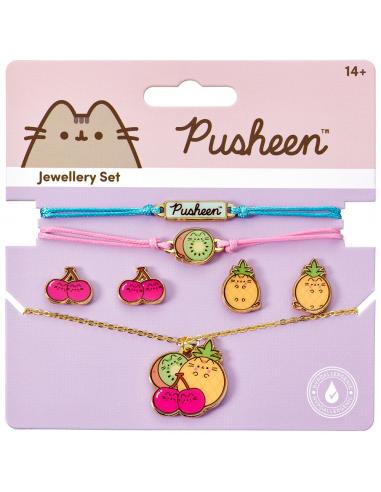 Set Colgante + pulsetas + pendientes Pusheen