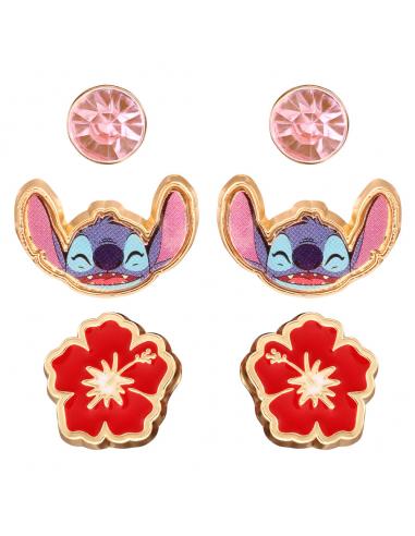 Set 3 Pares de pendientes Stitch Disney