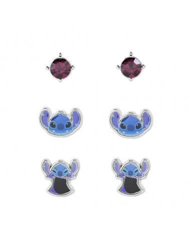 Set 3 Pares de pendientes Stitch Disney