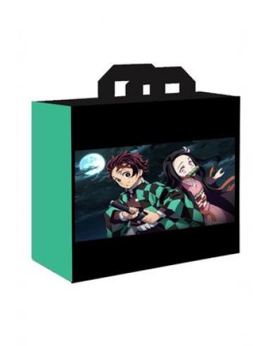 TANJIRO&NEZUKO BOLSA RECICLABLE CON ASAS 40X45X20 CM BLACK DEMON SLAYER
