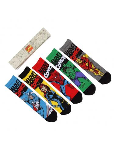 Marvel Pack de 5 Pares de calcetines Avengers L-XL