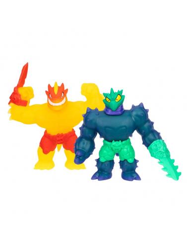 Moose Toys Heroes of Goo Jit Zu Meteor Madness Pack de 2 Figuras elástica Flame Blazagon vs. Cacticus 13 cm