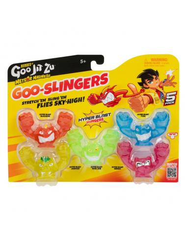 Moose Toys Heroes of Goo Jit Zu Meteor Madness Pakc de 5 Figuras elástica Goo Slingers Hyper Blast Slingers 5 cm