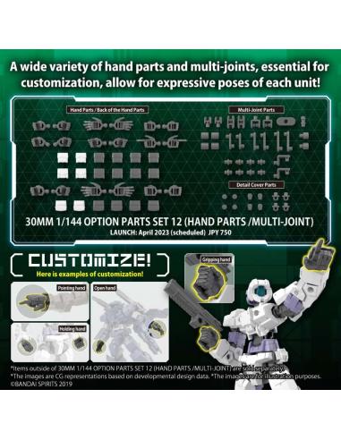 30MM OP PARTS SET 12 HAND PARTS 1/144