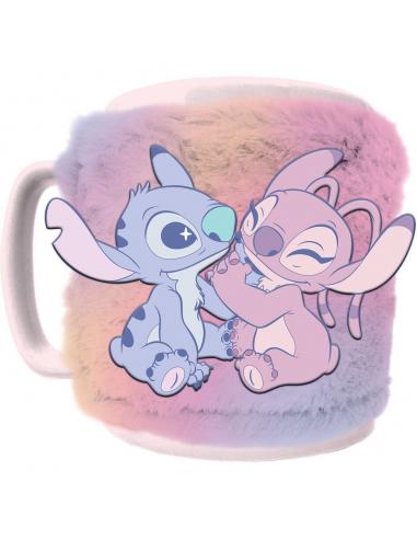 PYRAMID Taza funda de peluche Angel &#38; Stitch Disney 440ml