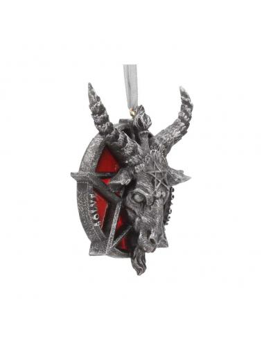 BAPHOMET HEAD RED PENTAGRAM HANGING ORNA