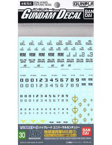 GUNDAM DECAL 30 MG MULTI EARTH FED 1