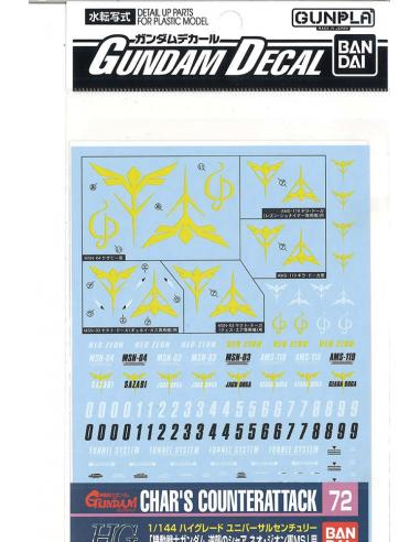 GUNDAM DECAL 72 CHARS C ATT ZEON 1/144