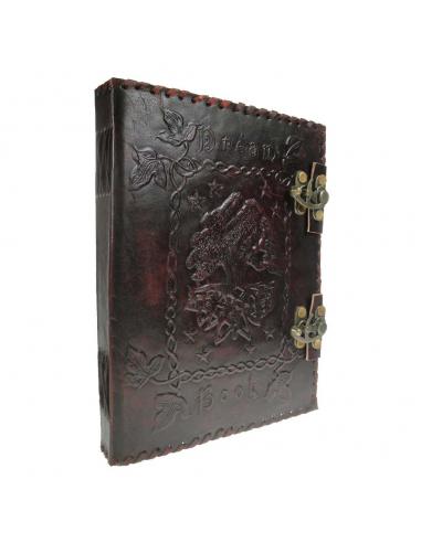 LEATHER DIARY EMBOSSED DREAM TREE & LOCK
