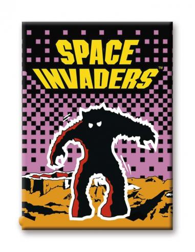 SPACE INVADERS MOON FLAT MAGNET