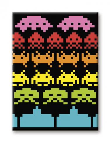 SPACE INVADERS RAINBOW FLAT MAGNET