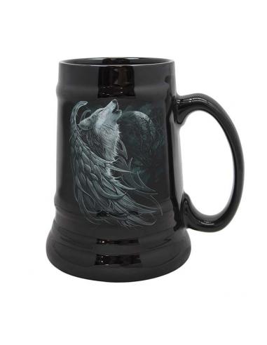 SPIRAL WOLF SPIRIT CERAMIC STEIN