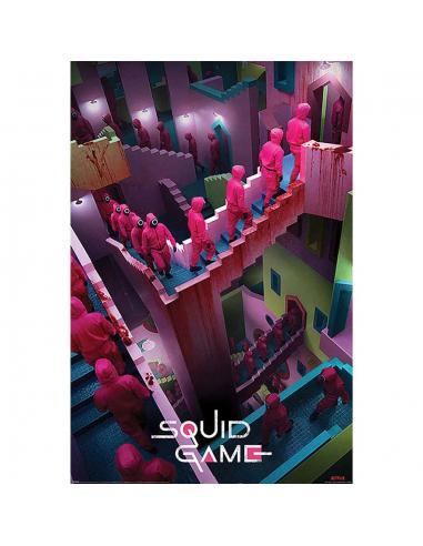 SQUID GAME CRAZY STAIRS LENTIC POSTER 3D