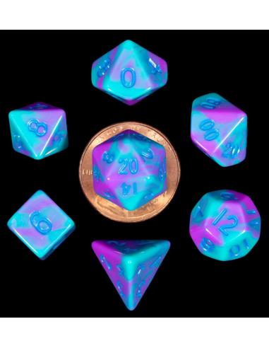 FanRoll FanRoll Mini Pack de Dados Turquoise and Purple Marble (7)