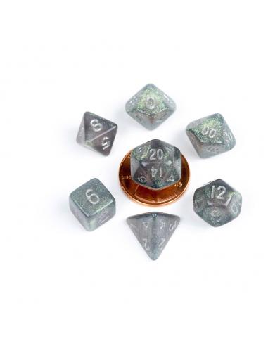 FanRoll FanRoll Mini Pack de Dados Stardust Gray with Silver Numbers (7)