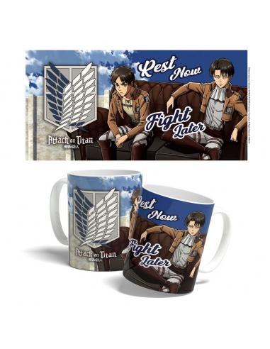 POPbuddies Attack on Titan Taza Rest Now, Fight Later 325 ml