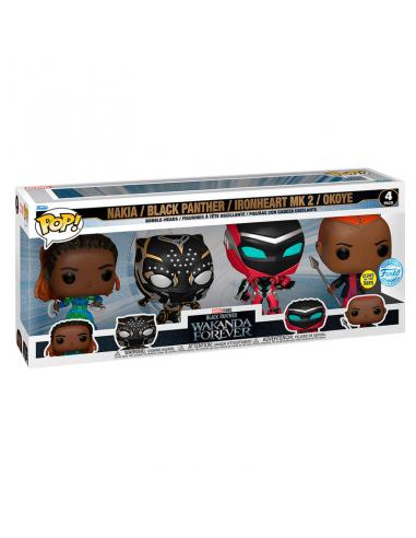 FUNKO Blister 4 figuras POP Marvel Black Panther Wakanda Forever Exclusive