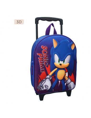Vadobag Sonic the Hedgehog Mochila Trolley 3D Sonic Prime Great Escapes 32 cm