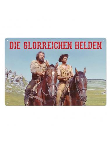 Blechwaren Fabrik Braunschweig Bud Spencer & Terence Hill Placa de Chapa Die glorreichen Helden 20 x 30 cm