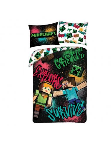 Halantex Minecraft Funda Nórdica Ver. 6 140 x 200 cm / 70 x 90 cm