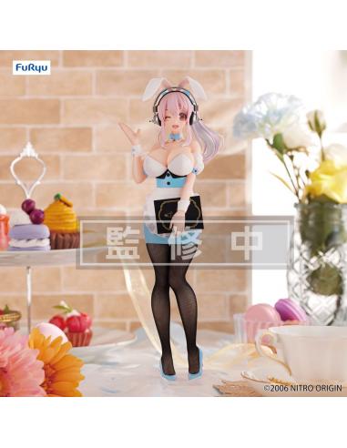 Furyu Super Sonico Estatua PVC BiCute Waitress Light Blue Color Ver. 28 cm
