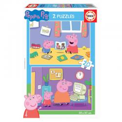 Puzzle Peppa Pig 2x20pz - Imagen 1