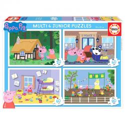 Puzzle multi 4 Junior Peppa Pig 20-40-60-80pz - Imagen 1
