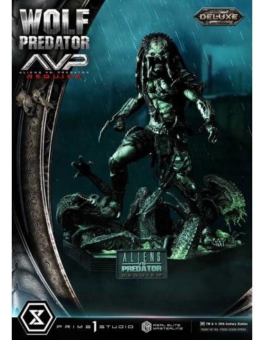 Prime 1 Studio Alien vs. Predator Estatua Real Elite Masterline Series 1/3 Requiem Wolf Predator Deluxe Bonus Ver. 95 cm