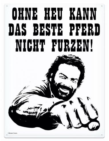 Blechwaren Fabrik Braunschweig Bud Spencer Placa de Chapa Pferd Faust 30 x 40 cm