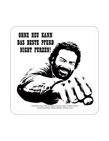 Blechwaren Fabrik Braunschweig Bud Spencer Posavasos de hojalata Faust Pferd 10 x 10 cm