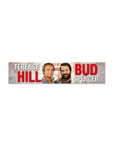Blechwaren Fabrik Braunschweig Bud Spencer & Terence Hill Placa de Chapa con imán Autogramm 16 x 3,5 cm