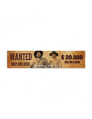 Blechwaren Fabrik Braunschweig Bud Spencer & Terence Hill Placa de Chapa con imán Wanted 16 x 3,5 cm