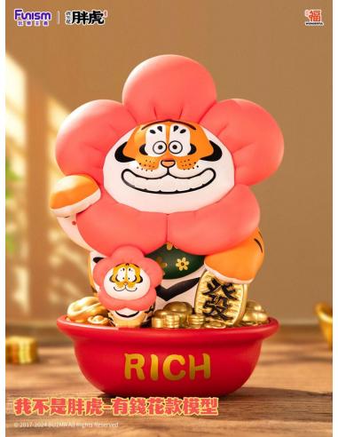 Funism I Am Not Fat Tiger Estatua Alexander the Tiger Rich Flower 20 cm