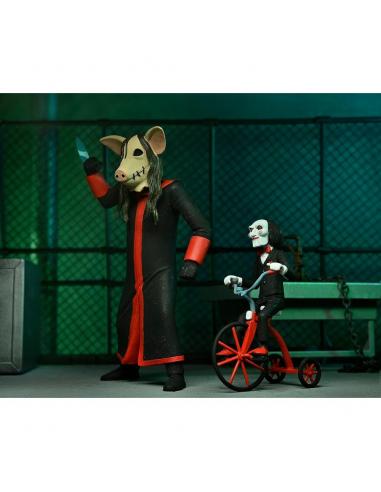 NECA Figuras Jigsaw Killer & Billy the Puppet Tricycle Saw Toony Terrors 15cm