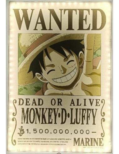 Teknofun One Piece Lámpara de pared LED Wanted Luffy 30 cm